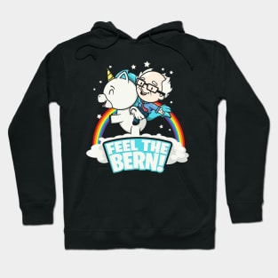 Bernie Sanders Feel The Burn Unicorn Rainbow Cartoon Hoodie